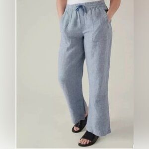 Blue!!!  Vibrant Wide Linen Pants